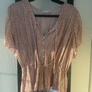 Abercrombie and Fitch pink and white cheetah top